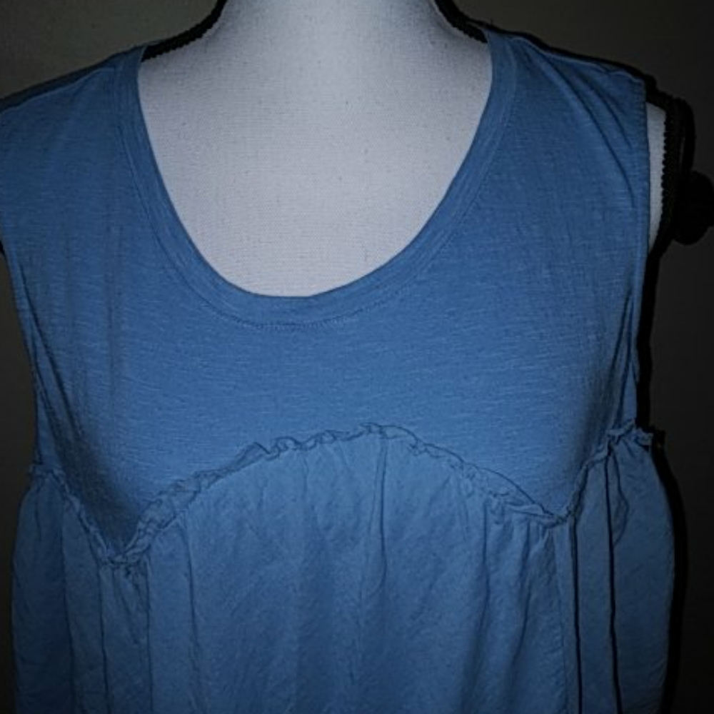 Style & Company Blue Layered Cotton Swing Tank XL - Picture 2 of 4